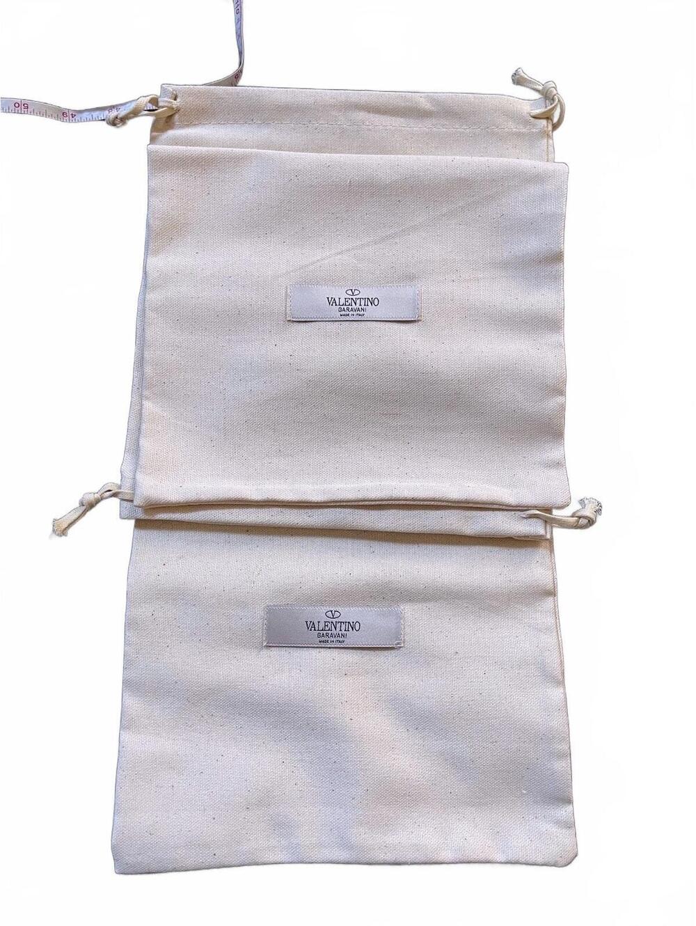 Valentino Garavani Dust Bags Set of 2 Cream Cotton Drawcord